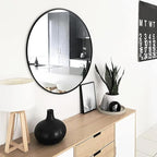 Fabuday Black Circle Mirror for Wall 20 inch - Round Mirrors for Bathroom, Entryway, Living Room, Hallway, Bedroom Decor, Small Matte Framed