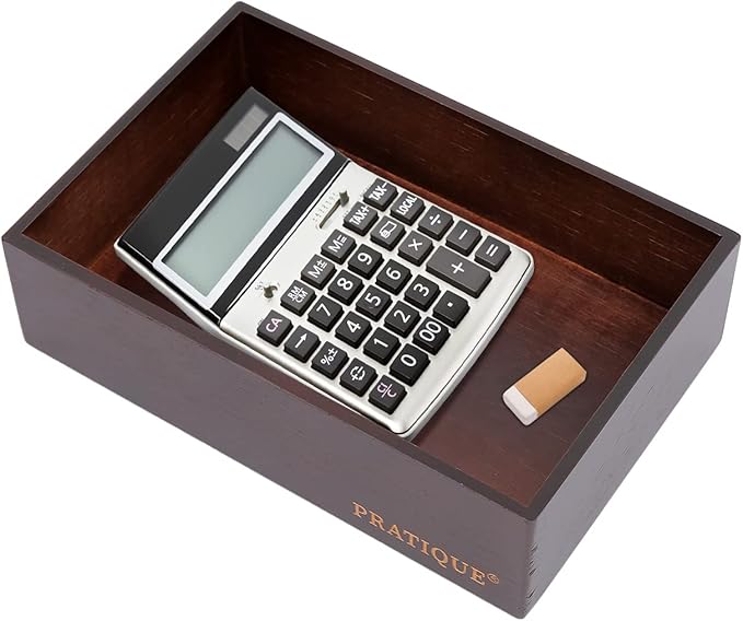 Bamboo Drawer Organizer - Kitchen Utensil Organizer Silverware Tray Cutlery Holder，Office Desk Supplies and Accessories,8.9 * 5.9 * 2.6,Nut-brown