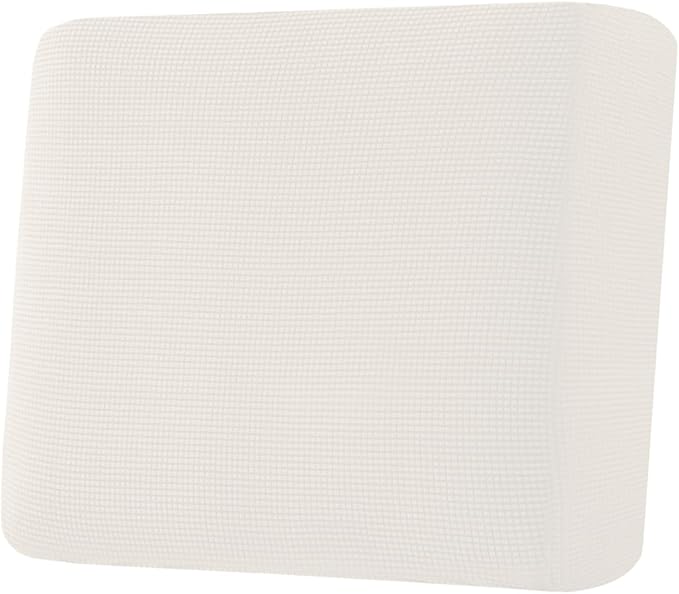 H.VERSAILTEX Super Stretch Individual Seat Cushion Covers Sofa Covers Couch Cushion Covers Slipcover Sets Thick Jacquard Textured Twill Fabric (1 Piece Chair Cushion Cover, Porcelain)