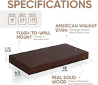 Homeforia Walnut 18 inch Floating Shelf, High End Solid Real Wood 18inch Floating Shelves for Wall Mounted, Dark Brown 18 inches Long Floating Shelves, Heavy Duty Bracket, 18 X 6.5 X 1.75 in, Set of 2