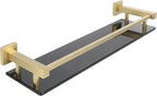 Alise Bathroom Shelves,Gold Glass Shelf for Bathroom, Modern Floating Shelves,20 inch