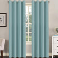 H.VERSAILTEX Blackout Window Treatment Curtains/Panels, Thermal Insulated Room Darkening Solid Grommet Drapes for Bedroom/Living Room Window (52 Inch by 108 Inch, Mineral Blue, Set of 2)
