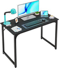 PayLessHere | 39 Inch Computer Desk | Black | Office Desk with Metal Frame, Adjustable Feet | Water-Resistant, Scratchproof Surface | Sturdy Writing Table for Home Office or Study | Pack of 1