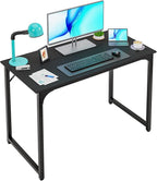 PayLessHere | 39 Inch Computer Desk | Black | Office Desk with Metal Frame, Adjustable Feet | Water-Resistant, Scratchproof Surface | Sturdy Writing Table for Home Office or Study | Pack of 1