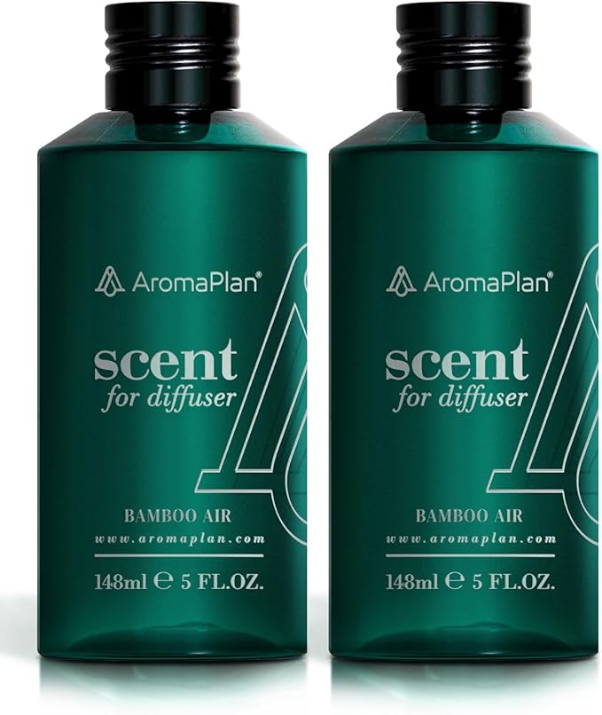 Aromaplan Hotel Scents Bamboo Air 5 Fl Oz (2 Pack), Luxury Aroma & Hotel Fragrance Diffuser Oil- Hotel Diffuser Oil for Aromatherapy- USA Made, Bigger Bottle, Bolder Aroma & Longer Lasting