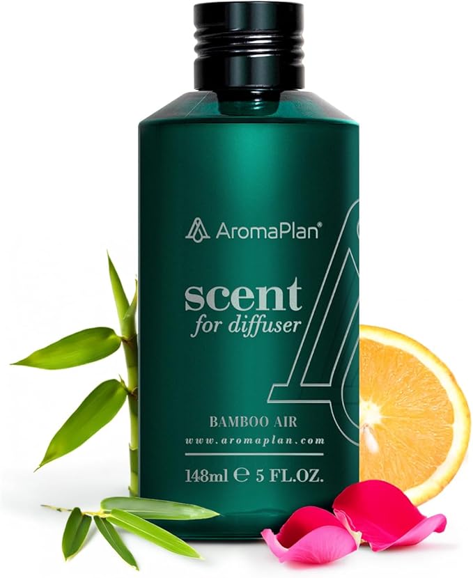 Aromaplan Hotel Scents Bamboo Air 5 Fl Oz (148ml), Home Luxury Aroma & Hotel Fragrance Diffuser Oil- Hotel Diffuser Oil for Aromatherapy- USA Made, Bigger Bottle, Bolder Aroma & Longer Lasting