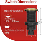APIELE Garbage Disposal Air Switch Kit, Sink Top Push Button Switch for Food Waste Disposer, UL Listed 3.6" Long On/Off Air Button (Matte Rose Gold)