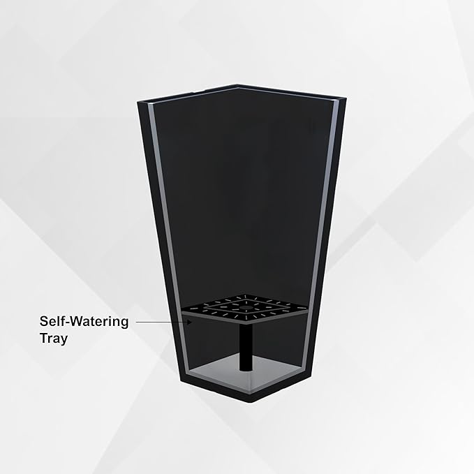 XBrand Modern 28-Inch Square Planter, Modern Tapered Planter Perfect for Indoor & Outdoor, Patio Décor, Set of 2