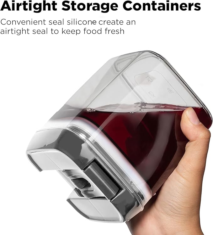 Shazo 9 PC Airtight Food Storage Containers - BPA Free Clear Plastic Snack & Spice Containers with Easy Lock Lids - Kitchen and Pantry Organization for Herbs, Coffee, Tea - 0.5L / 2.1 Cups