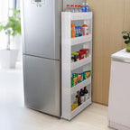 Laundry Room Organizer, Mobile Shelving Unit Organizer with 4 Large Storage Baskets, Gap Storage Slim Slide Out Pantry Storage Rack for Narrow Spaces, 4 Tier …