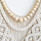 Achart Macrame Wall Hanging Large- Boho Wall Decor- large wall art- Wall Decor Living Room- Macrame Tapestry Boho Decor for Bedroom (Wooden Bead)