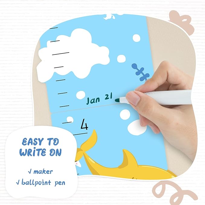 Personalized Name Growth Chart, Marine Animals Wooden Growth Chart for Kids, Height Chart for Boys Girls, Measuring Board for Kids Height for Child's Room, Nursery Decor Decoration