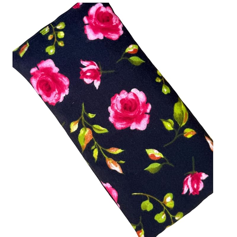 Large Microwave Heating Pad with Flax Seed, Scented or Unscented, Good For Back Pain or Cramps, Moist Heat Therapy or Ice Pack, Microwavable Bean Bag, 6" x 12" (Roses, No Added Herbs)