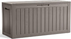 80 Gallon Resin Deck Box, Lockable Patio Outdoor Storage Box for Furniture, Garden Tools and Tools Storage, Waterproof Outside Storage Boxes - Grey