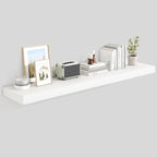 Heimlove 55 Inch Floating Shelves for Wall,10 Deep Large White Wall Shelf with Heavy Duty Brackets,Wall Mounted Storage & Display Shelves for Bedroom,Living Room,Kitchen,Office