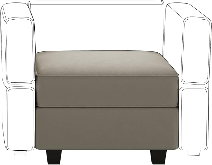 Belffin Storage Ottoman Module for Modular Sectional Sofa Square Seat Cube Velvet Foot Stool Grey