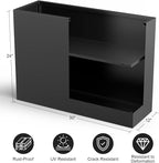 Tall Metal Cube Planter for Outdoor Plants 30" L x 12" W x 24" H, Heavy Duty Steel Large Planter Box with Removable Insert Shelf, Modern Décor for Tall Plants, Trees, Flowers (Black)