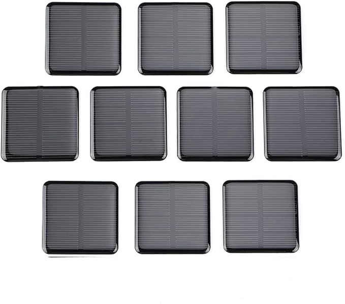 SUNYIMA 10pcs Mini Monocrystalline Solar Cells Solar System Kit 50mm X 50mm/1.96" X 1.96" 2V 160MA for DIY Charge Solar Panels