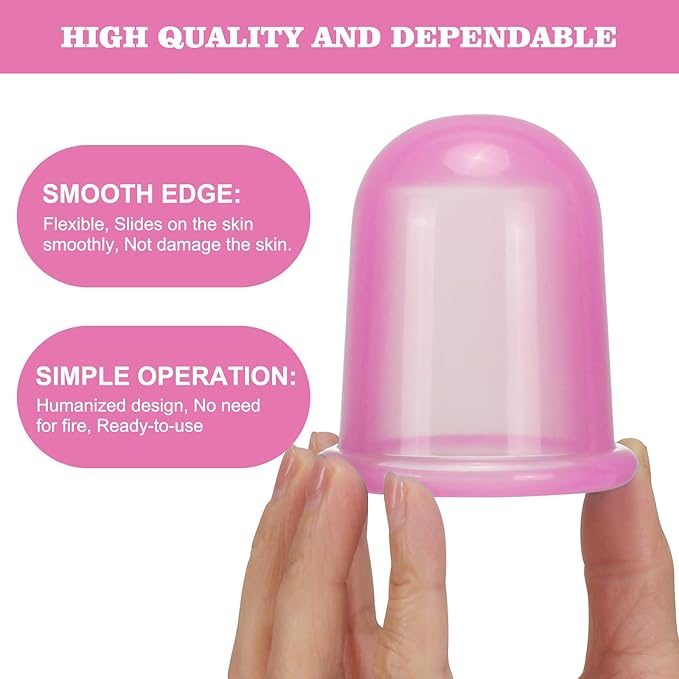 Silicone Cupping Therapy Set - Cupping Kit for Massage Therapy - Cellulite Remover Cupping Set - Anti Cellulite Cup Massager, Vacuum Suction Massage Cups for Cellulite Reduction