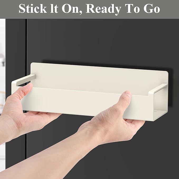 6 Pack Magnetic Spice Rack Organizer for Refrigerator and Oven, Cream White Fridge Organizers and Storage for Kitchen