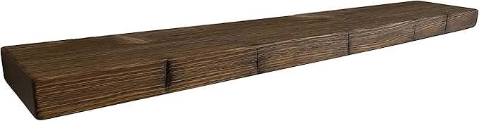 joelsantiques Floating Shelf, Wood Wall Shelf, Natural Wooden Home Decor for Bathroom Kitchen Bedroom, Hanging Mounted Invisible Bracket (Medium Brown, 7" Deep x 48" Wide)