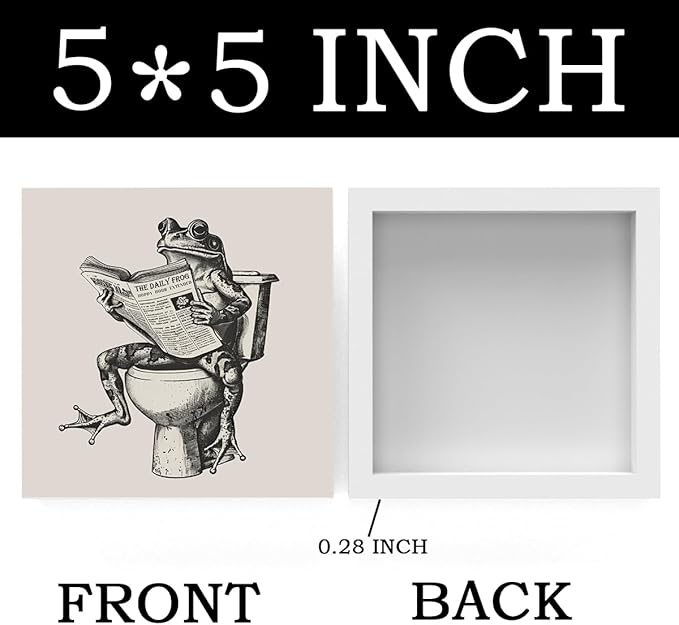 Funny Bathroom Decor, Funny Bathroom Wall Art, Black and White Bathroom Decor, Cute Bathroom Decor, Bathroom Decor for Shelves, Wooden Box Decor Sign for Home Farmhouse Office Living Room Table Shelf