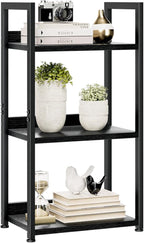 NUMENN Narrow Bookshelf, 3 Tier Bookshelves, Home Office Bookcase Shelf Storage Organizer, Free Standing Storage Shelving Unit for Bedroom, Living Room and Home Office, Black