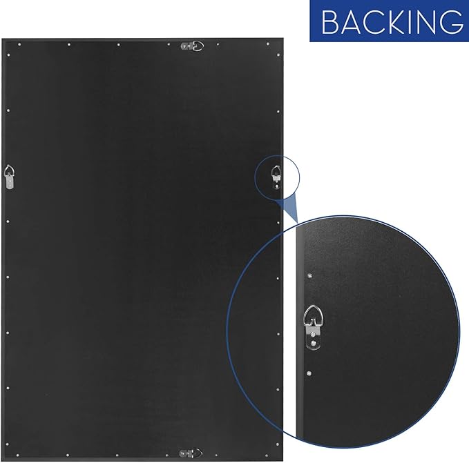 Bathroom Wall Mirror, Decorate Bathroom Mirrors for Wall, Rectangle Modern Bathroom Wall Mounted Mirror Vertical or Horizontal Hanging for Living Room (Black 24“ X 40")