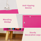 LEYAOYAO 3 Tier Bookshelf with Legs - Pink