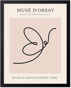 Poster Master Vintage Poster - Retro One Line Butterfly Drawing Print - Butterfly Line Art - Minimal Gift for Him, Her, Animal Lover - Abstract Decor for Home, Office - 8x10 UNFRAMED Wall Art