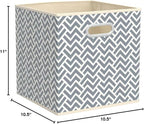 Amazon Basics Collapsible Cube Storage Organizer Bins, 6-Pack, 10.5 x 10.5 x 11 inches, Chevron Grey
