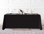 Surmente Black Tablecloth 90 x 156-inch Rectangular Polyester Table Cloth for Weddings, Banquets, or Restaurants