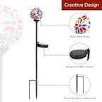 Afirst Solar Lights Outdoor Decorative - Solar Mosaic Garden Stakes Flower Decorative Lights Waterproof for Pathway Yard Lawn Decoration Multi