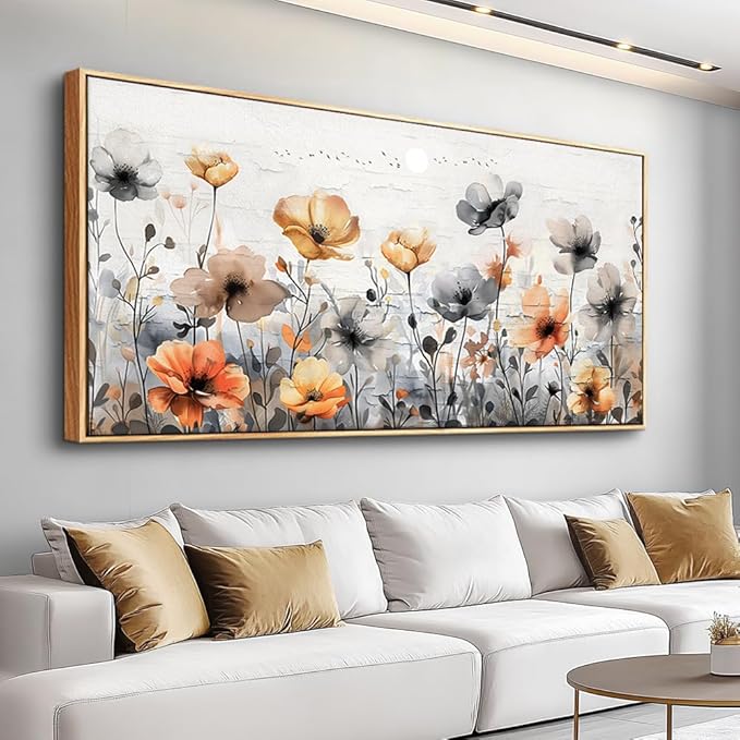 ZUITINGHUA Wood Framed Canvas Wall Art For Living Room Large Wall Decor For Office Bedroom Decorations Flowers Landscape Pictures Farmhouse Paintings Artwork Aesthetic Mural Home Decor 30x60 In