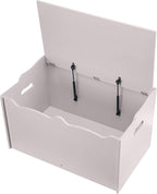 Amazon Basics Kids Toy Box, Wooden Organizer Storage Chest, Gray, 30" x 18" x 19"
