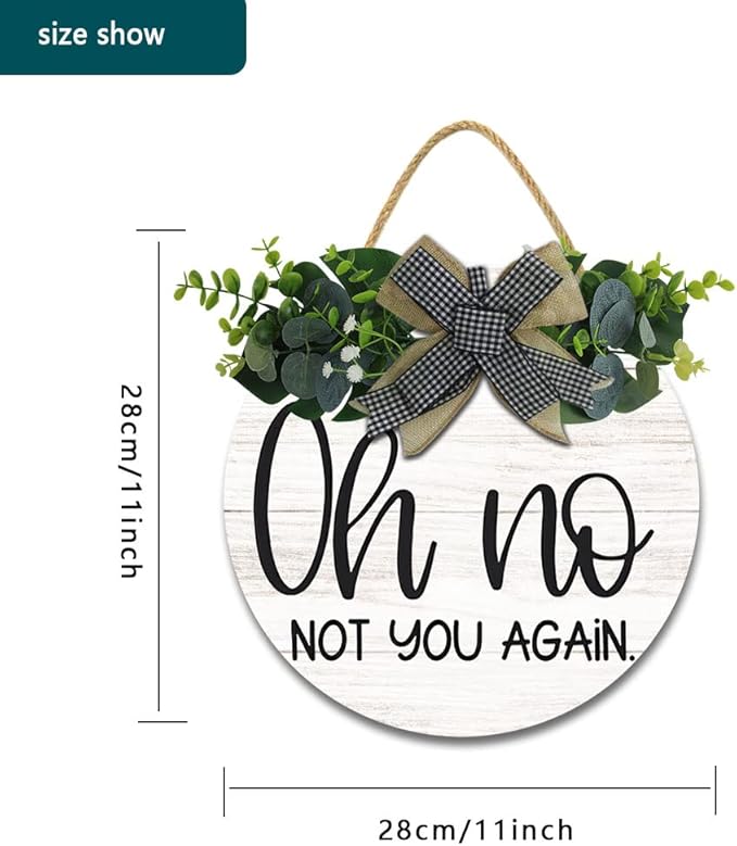 Funny Hanging Wall Sign for Front Door Home Kitchen Decor Rustic Wooden Round Sign Wall Decoration for Kitchen Dining Room Living Room Bedroom Outdoor