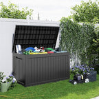 230 Gallon Deck Box Large Outdoor Storage for Patio Furniture,Outdoor Cushions,Garden Tools and Pool Supplies,Waterproof,Resin,Lockable(Black)