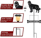 BAYN Solar Golden Retriever Garden Stakes Decorative with a Lantern Dog Silhouette Welcome Sign Outdoor Garden Decor for Yard, Lawn, Patio, Pathway