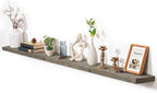 Fun Memories Floating Shelves for Wall Dec, 72"x8" Rustic Reclaimed Wood Shelves, Heavy-Duty Wall Mounted Shelves with Invisible Brackets for Living Room, Bedroom, Kitchen, Grey Finish