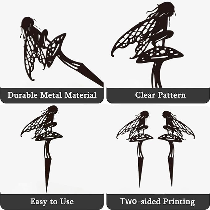 Decorative Garden Stakes, Fairy Garden Statues for Home and Garden (3)