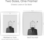 Homeforia Silver 14x17 Picture Frame, High End Metal 14 x 17 Frame with Mat 11 by 14 in Photo, 14x17 Silver Poster Frame Matted to 11x14 Print, 17x14 Hanging Frames, Tempered Glass, Wall Kit, Set of 1