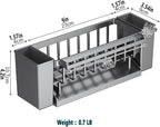 Utensil Holder, 3 Compartments Utensil Drying Rack, Dish Drainer for Kitchen Counter,Kitchen Utensils Holder with Towel Bar,Self-Draining Tray Design(White)