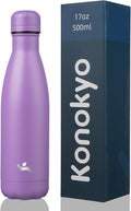 Insulated Water Bottles,17 oz Double Wall Stainless Steel Vacumm Metal Flask for Sports Travel,Lavender