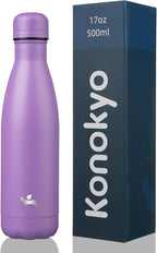 Insulated Water Bottles,17 oz Double Wall Stainless Steel Vacumm Metal Flask for Sports Travel,Lavender