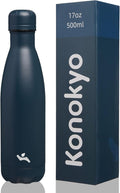 Insulated Water Bottles,17 oz Double Wall Stainless Steel Vacumm Metal Flask for Sports Travel,Navy Blue