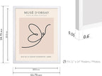 Poster Master Vintage Poster - Retro One Line Butterfly Drawing Print - Butterfly Line Art - Minimal Gift for Him, Her, Animal Lover - Abstract Decor for Home, Office, 11x14 White Framed