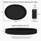 11.8in Decorative Tray for Coffee Table Decor- Modern Oval Concrete Tray for Home Decor- Minimalist Handcrafted Centerpieces Tray for Living Room, Kitchen Dining Table, Entryway (Black)