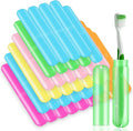 SIKEMAY 50 PCS Toothbrush Holder, Portable Plastic Dust Proof Breathable, Toothbrush Holder for Travel, Bathroom, Indoor, Outdoor, Trip, Camping, School
