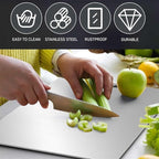 Titanium Cutting Board - 2025 New Upgrade 100% Pure Titanium Cutting Boards for Kitchen Double Sided Non Toxic Titanware Cutting Board,Hygiene Durable Dishwasher Safe Chopping Board (14"L x 10"W)