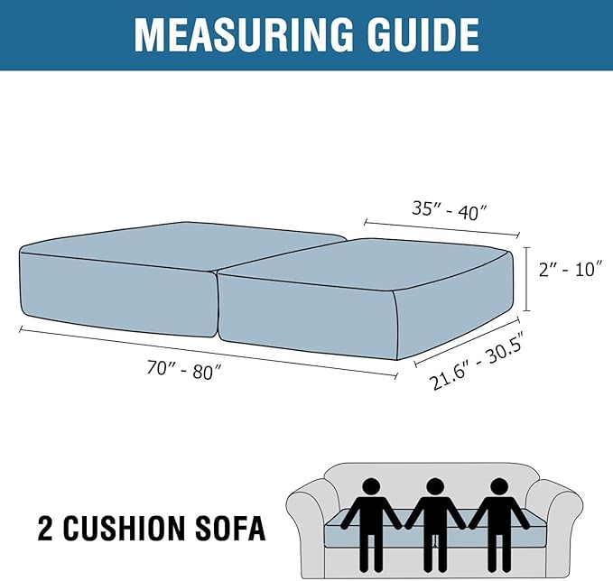 H.VERSAILTEX Velvet Stretch Couch Cushion Cover Plush Cushion Slipcover for Chair Loveseat Sofa Cushion Furniture Protector Seat Cushion Sofa Cover (2 Piece Large Sofa Cushion Covers, Rust)